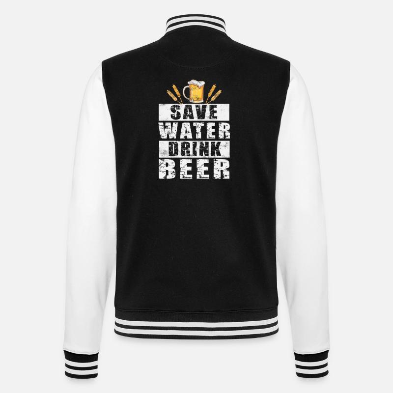 Bier - College-Sweatjacke - Schwarz/Weiß