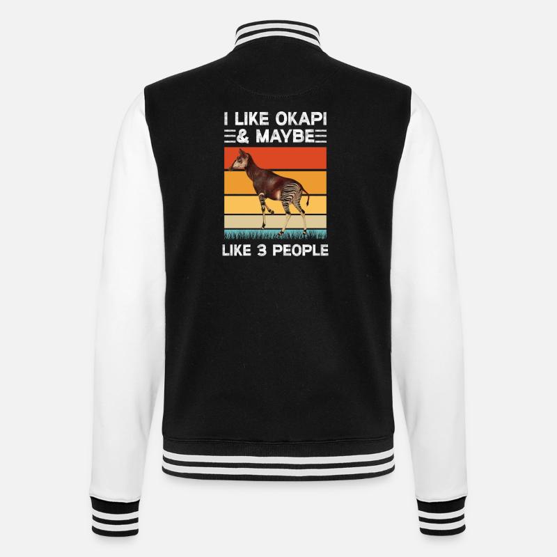 I like Okapi - College Sweat Jacket - black/white