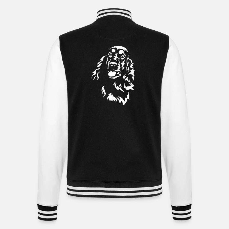 Cocker Spaniel Head « Black Edition » - Veste Teddy - noir/blanc