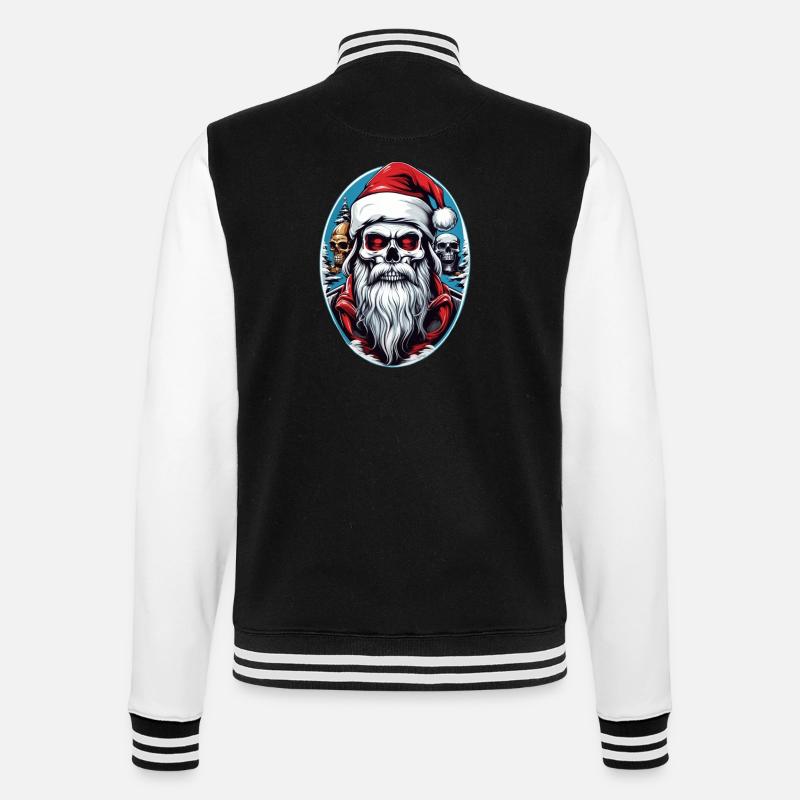 Weihnachtsmann Skull - College-Sweatjacke - Schwarz/Weiß