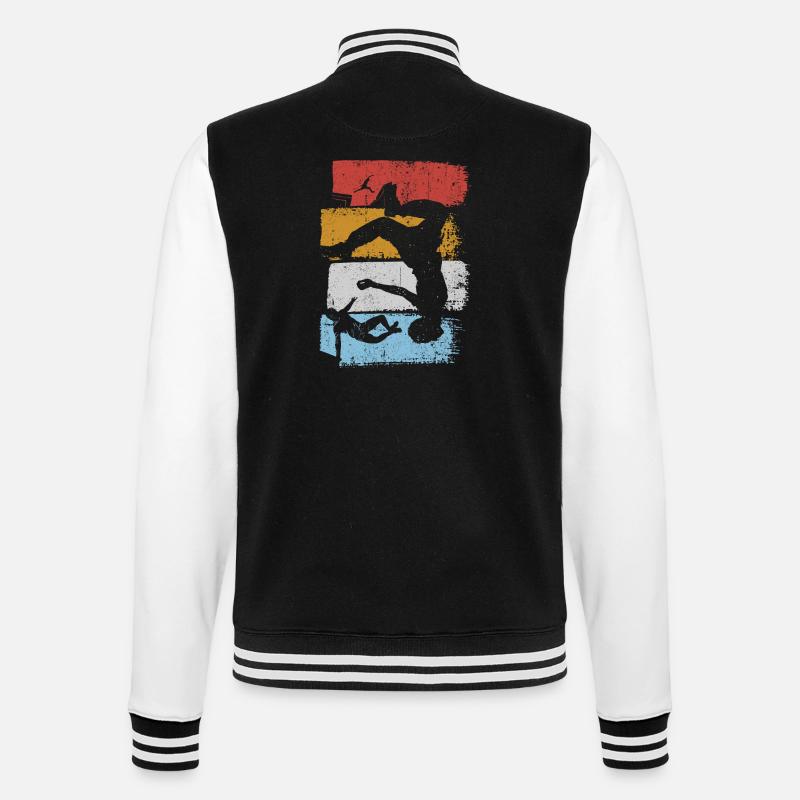 Stripes Sunset Diver Silhouette - College-Sweatjacke - Schwarz/Weiß