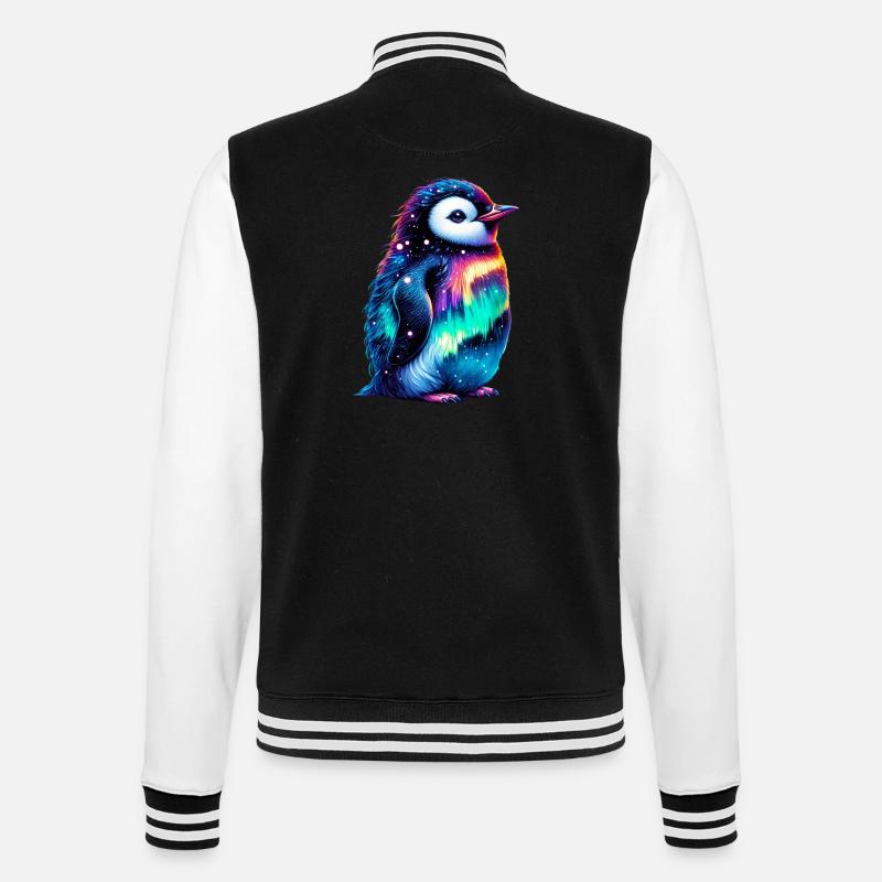 Aurora Borealis Pinguin - College-Sweatjacke - Schwarz/Weiß