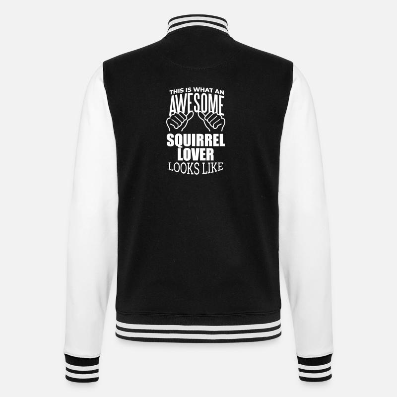 Eichhörnchen - College-Sweatjacke - Schwarz/Weiß