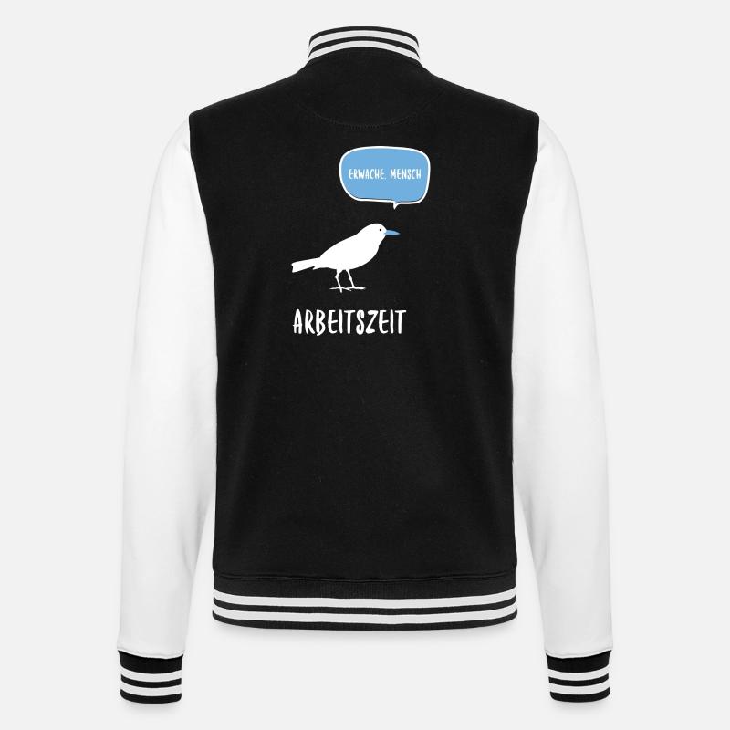 Arbeitszeit - College-Sweatjacke - Schwarz/Weiß