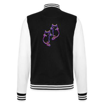 Regenbogen Katzen LGBT - College-Sweatjacke - Schwarz/Weiß - Hinten - Marisol (170cm)