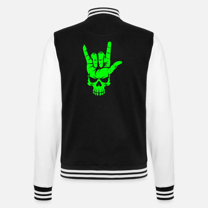 Rock n Roll Crâne Main - Veste Teddy - noir/blanc