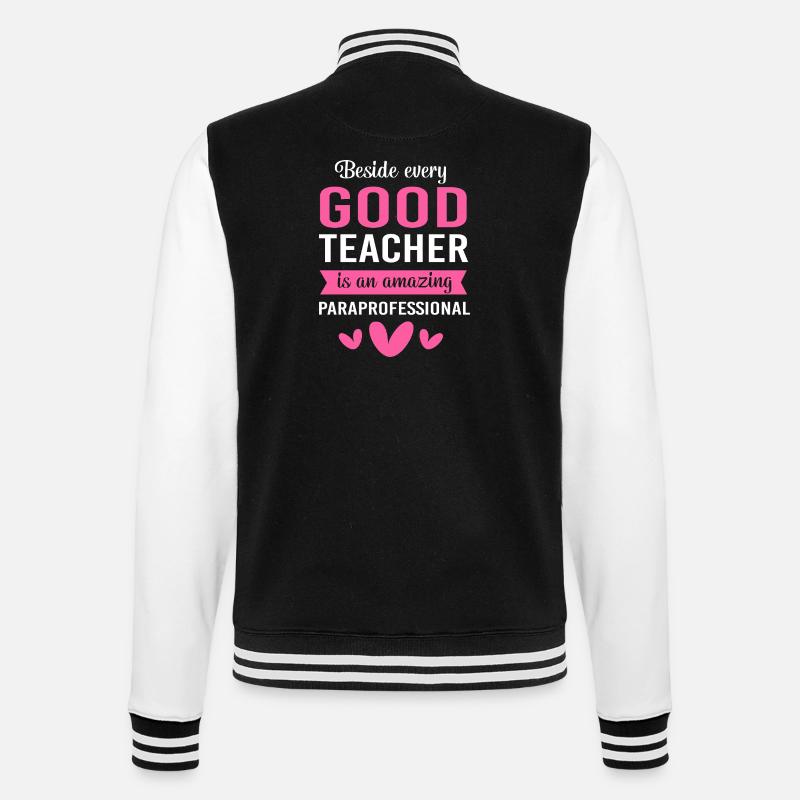 Lehrerassistent Paraprofessional Paraeducator - College-Sweatjacke - Schwarz/Weiß