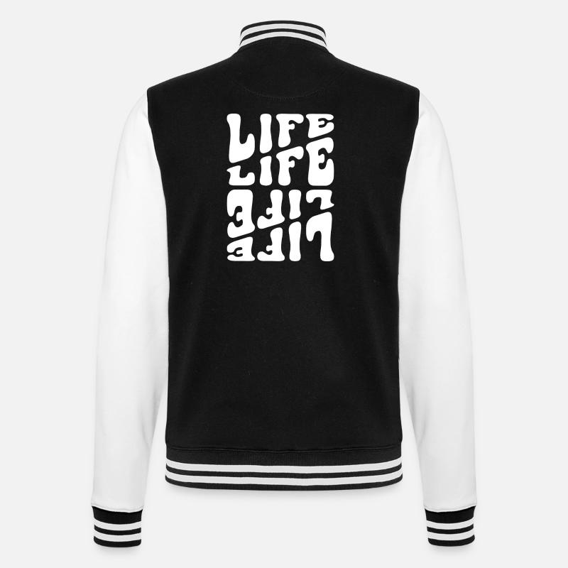 Life like Letters Psychedelic - College Sweat Jacket - black/white