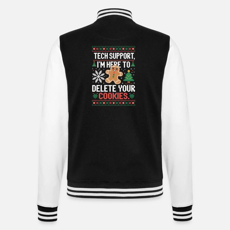 Tech Support Cookie Spruch - College-Sweatjacke - Schwarz/Weiß
