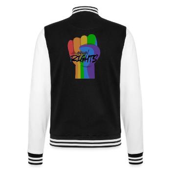 Regenbogenfaust Gleichberechtigung - College-Sweatjacke - Schwarz/Weiß - Hinten - Marisol (170cm)