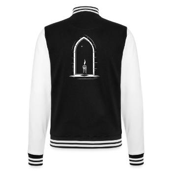Imbolc candle in the window - College Sweat Jacket - black/white - Back - Marisol (170cm)