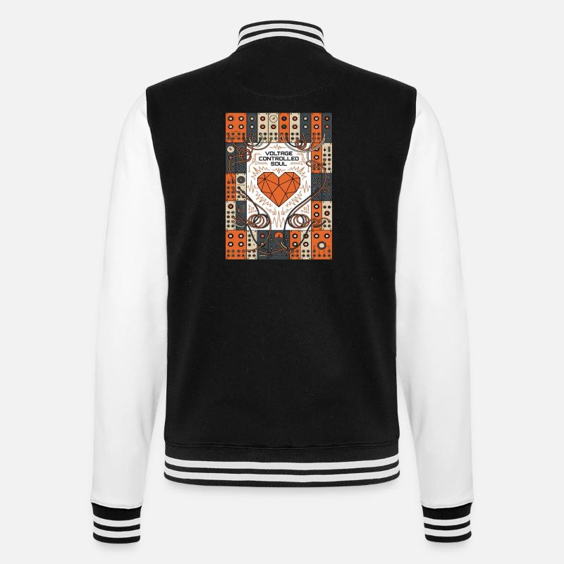 Spannungsgesteuerte Seele. Synthie - College-Sweatjacke - Schwarz/Weiß