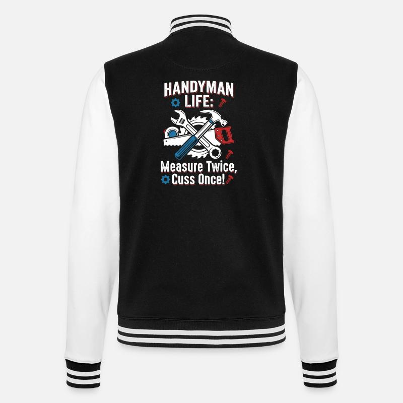 Handwerkerleben: Maß zwei Mal - College-Sweatjacke - Schwarz/Weiß