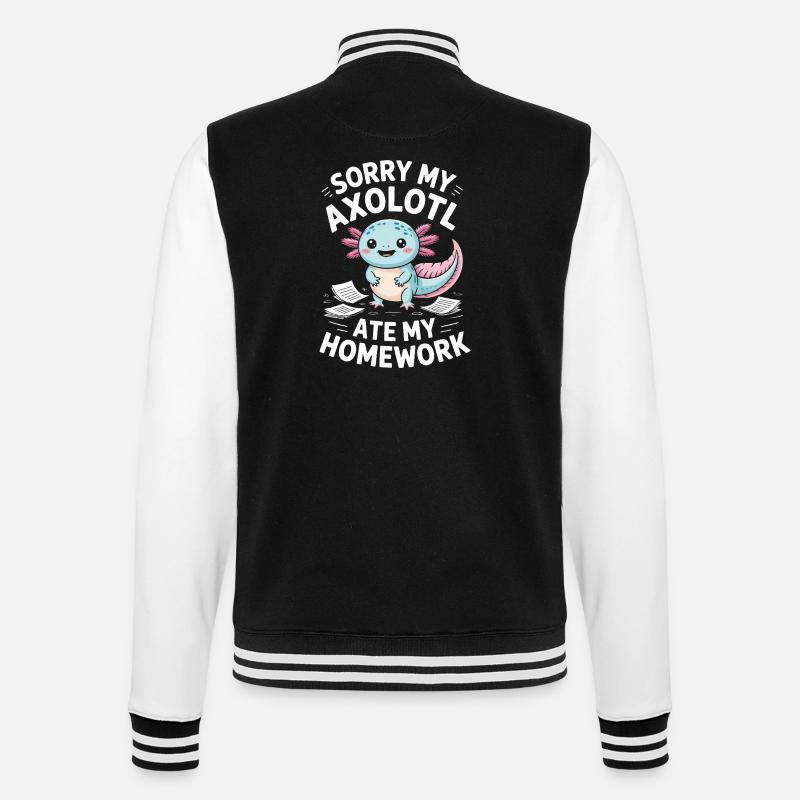 Axolotl Ate My Homework - College Sweat Jacket - black/white