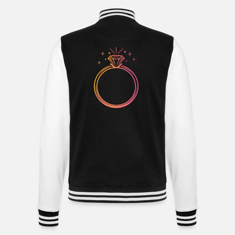 Ring - customizable - College Sweat Jacket - black/white
