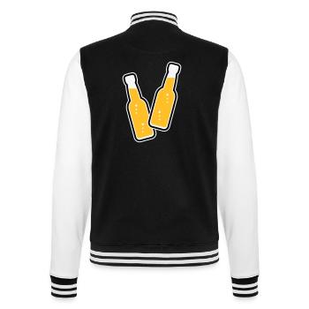 2 Bottles Toast (Lemonade Soft Drink / POS 3C) - College Sweat Jacket - black/white - Back - Marisol (170cm)