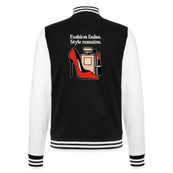 Fashion fades. Style remains. - Elegant High Heel - College Sweat Jacket - black/white - Back - Marisol (170cm)