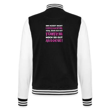 Tshirt 50 Geburtstag Damen lustiger Spruch - College-Sweatjacke - Schwarz/Weiß - Hinten - Marisol (170cm)