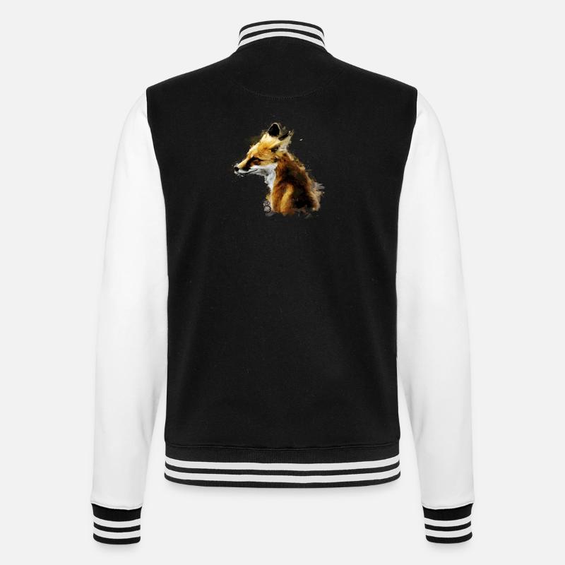 Fuchs - College-Sweatjacke - Schwarz/Weiß