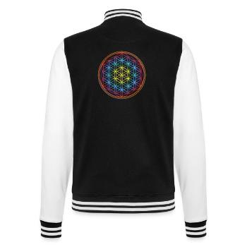 flower of life - College Sweat Jacket - black/white - Back - Marisol (170cm)