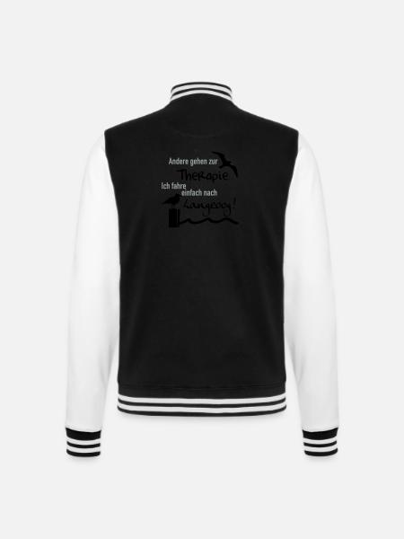 Therapie Langeoog - College-Sweatjacke - Schwarz/Weiß