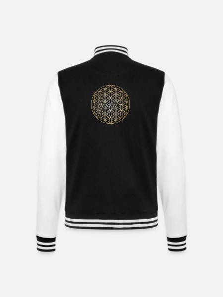 Spirit - Blume des Lebens - College-Sweatjacke - Schwarz/Weiß