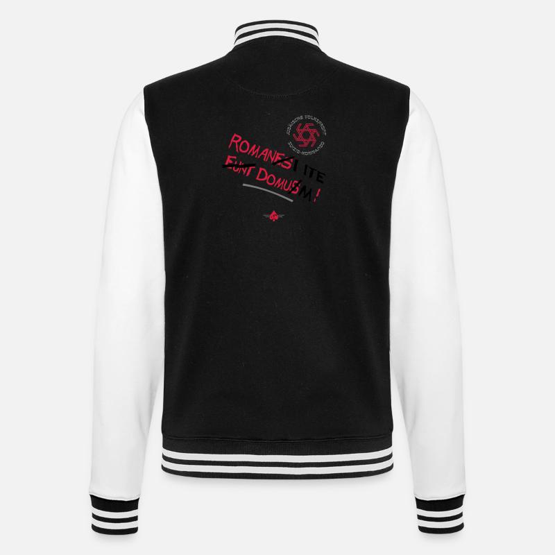 Volksfront (3col) - College-Sweatjacke - Schwarz/Weiß