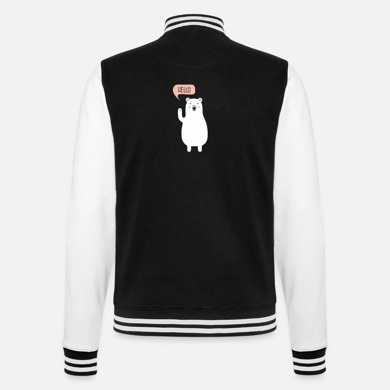 Niedlicher Eisbär, Cute Polarbear Winter Design - College-Sweatjacke - Schwarz/Weiß