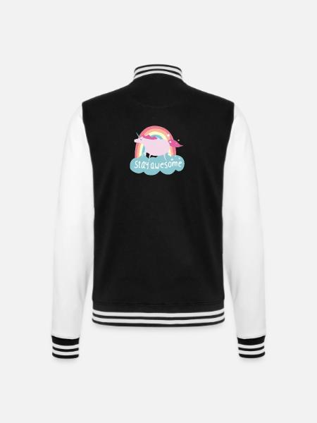 Unicorn - College-Sweatjacke - Schwarz/Weiß