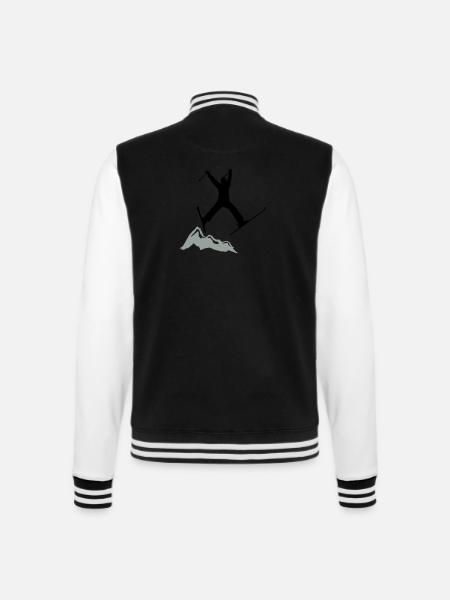 ski jump / ski jumper mountains - College-Sweatjacke - Schwarz/Weiß