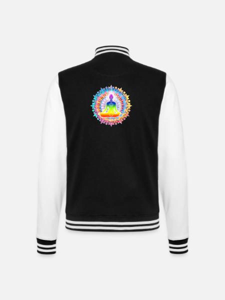 Yoga Lotus Chakra Meditation I - College-Sweatjacke - Schwarz/Weiß
