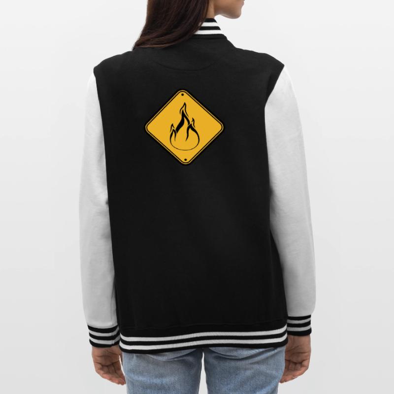 note shield warning caution caution hazard feu College Sweat Jacket