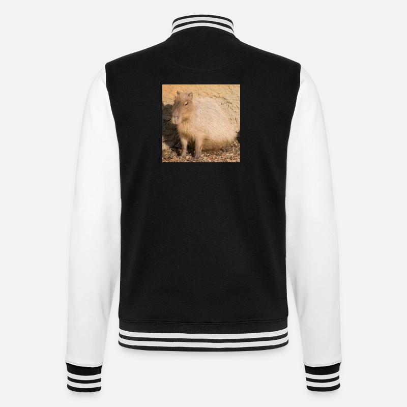 Capybara capybara (Hydrochoerus hydrochaeris) - College Sweat Jacket - black/white
