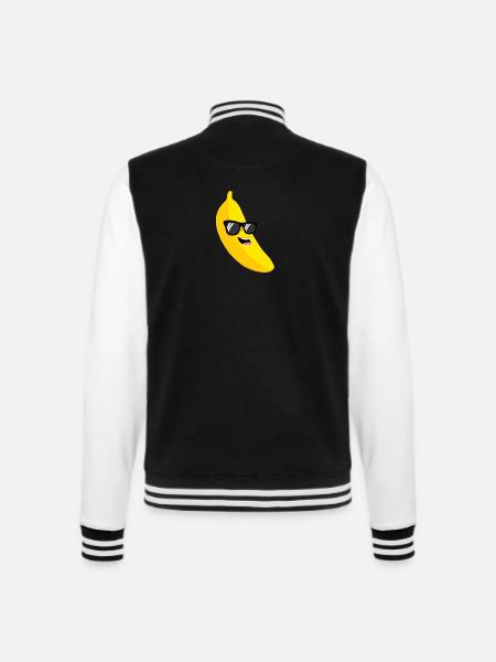 Team Banane lacht - College-Sweatjacke - Schwarz/Weiß