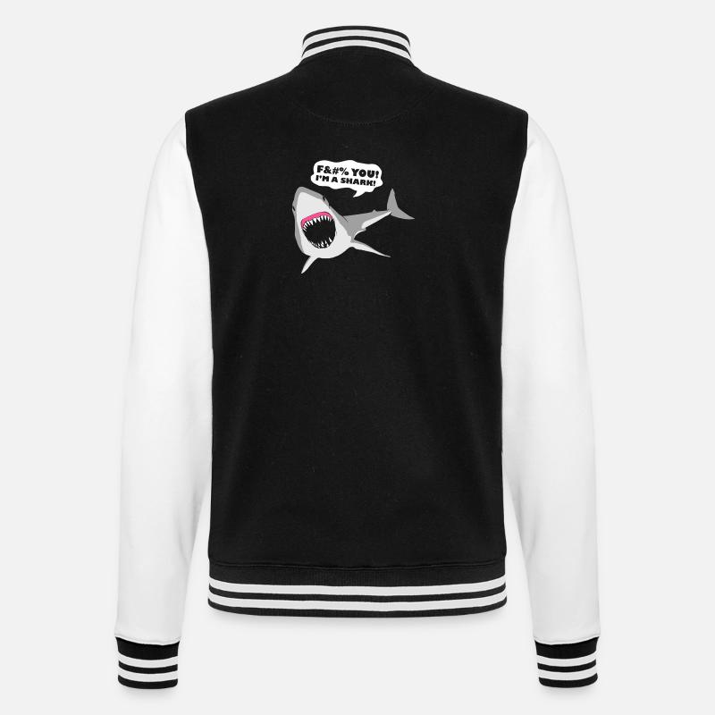Ich bin ein Hai! - College-Sweatjacke - Schwarz/Weiß