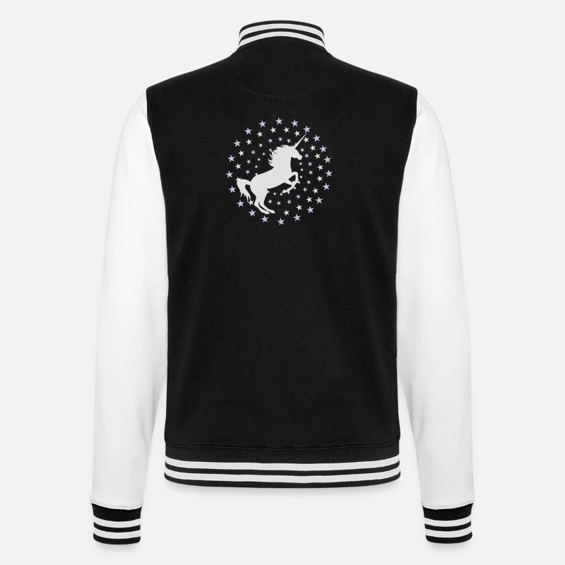 Einhorn - College-Sweatjacke - Schwarz/Weiß