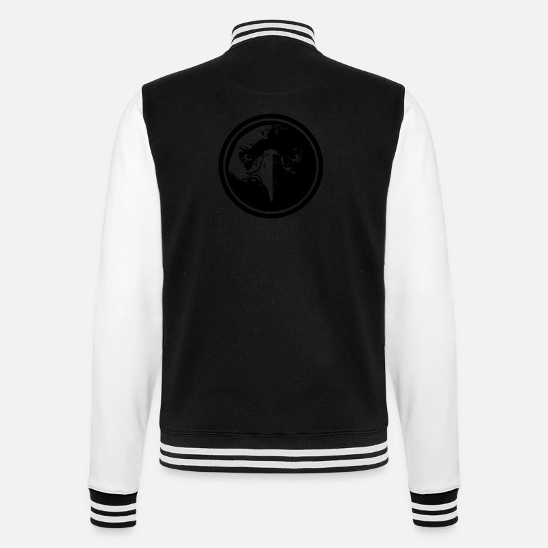 Eagle Eagle head button - College Sweat Jacket - black/white