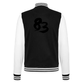 83 design zahl - z14 - College-Sweatjacke - Schwarz/Weiß - Hinten - Marisol (170cm)