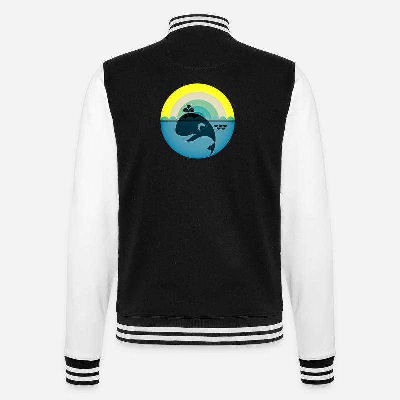 Wal - College-Sweatjacke - Schwarz/Weiß