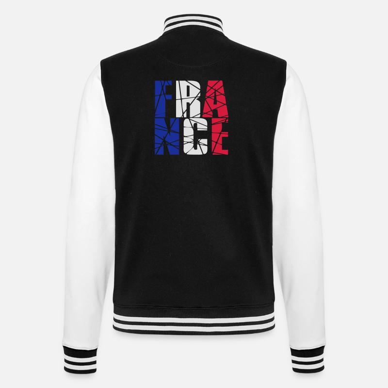 muster zerbrochen scherben risse linien 3 farben f - College-Sweatjacke - Schwarz/Weiß