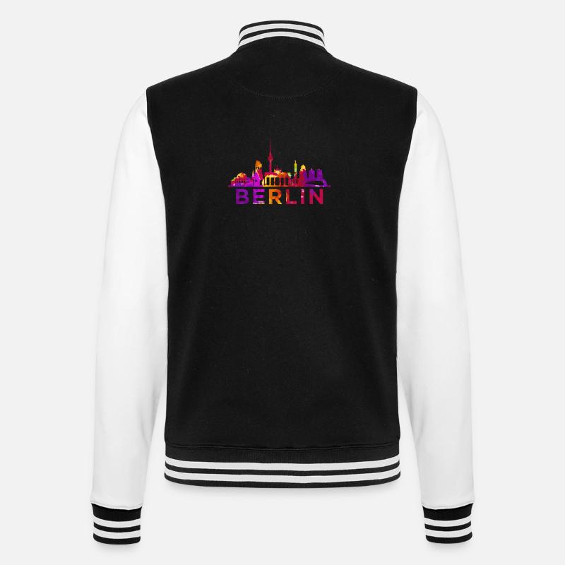 Berlin Skyline Impression Souvenir Geschenkidee - College-Sweatjacke - Schwarz/Weiß