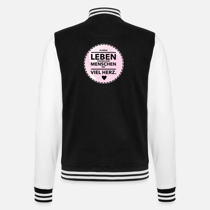 Leben - College-Sweatjacke - Schwarz/Weiß