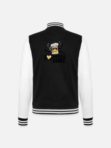 Love Beer and Dance - College Sweat Jacket - black/white