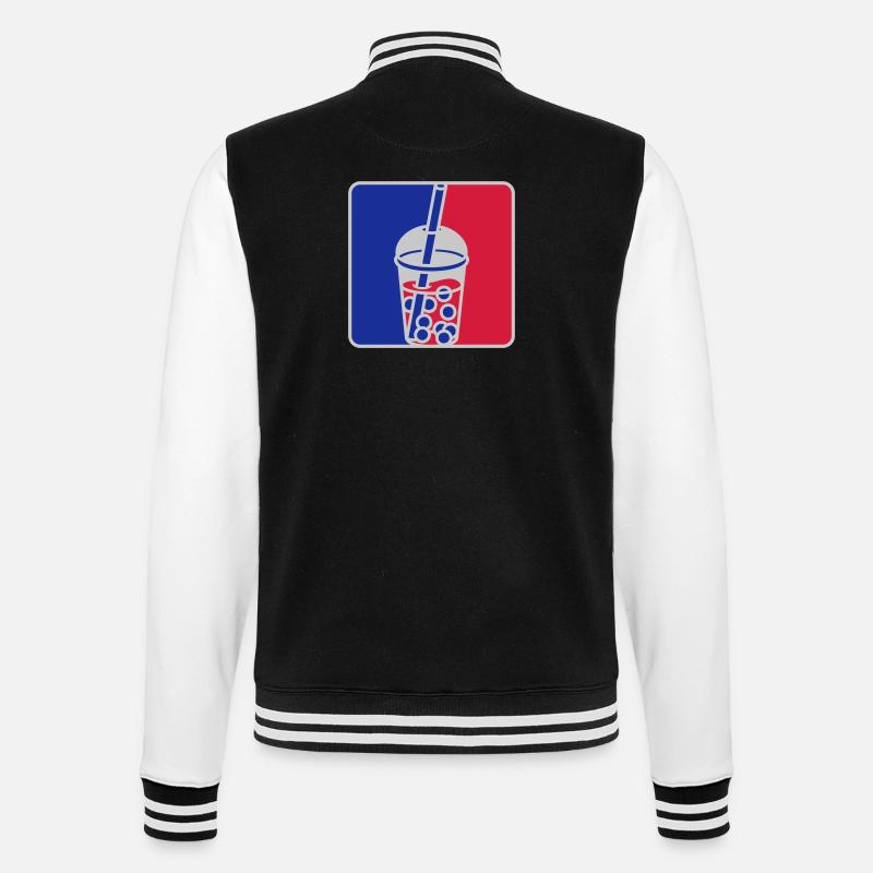 Red Blue Bubble Tea - College Sweat Jacket - black/white