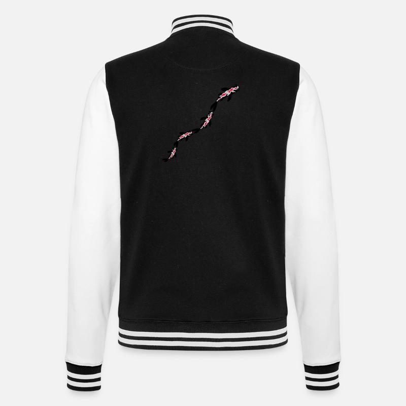 Beaucoup de poissons Koi Nishikigoi - Veste Teddy - noir/blanc