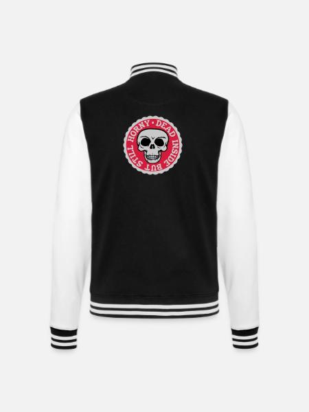 dead inside but horny - College Sweat Jacket - black/white