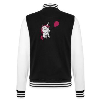 Happy Balloon Unicorn Comic - College Sweat Jacket - black/white - Back - Marisol (170cm)