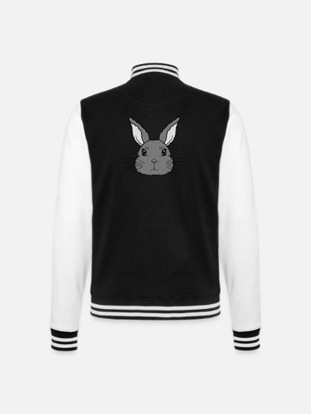 Mignon petit visage de lapin - Veste Teddy - noir/blanc