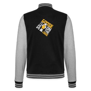 goose on the loose - College-Sweatjacke - Schwarz/Grau meliert - Hinten - Marisol (170cm)