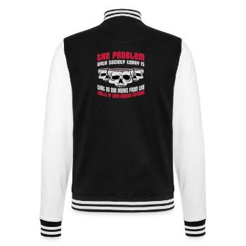 drinks from enemies skulls - College Sweat Jacket - black/white - Back - Marisol (170cm)